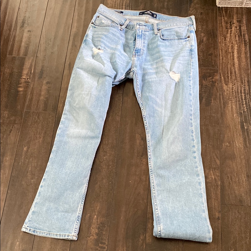 Hollister Blue Straight Jeans Versatile Everyday Wear